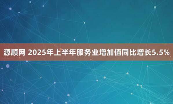 源顺网 2025年上半年服务业增加值同比增长5.5%